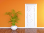 bigstock-White-Door-And-Orange-Wall-36817373